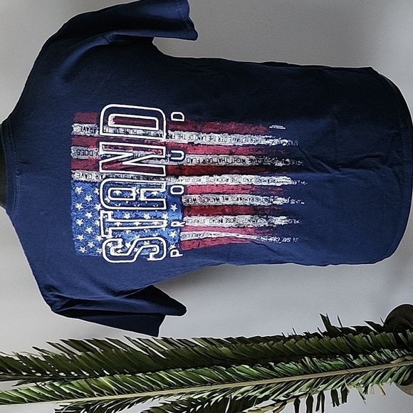 Delta Pro Weight "Stand Proud" navy blue tee with red, white, & blue graphics - Picture 2 of 11